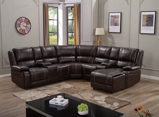 Luxor Reclining Sectional (Brown)