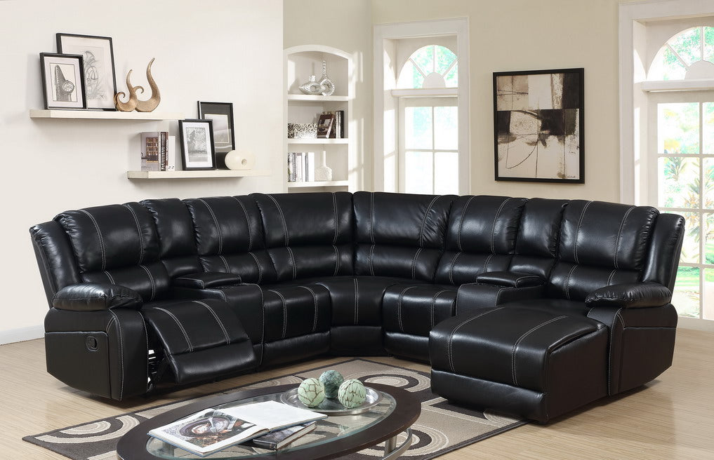 Luxor Reclining Sectional (Black)