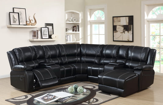 Luxor Reclining Sectional (Black)